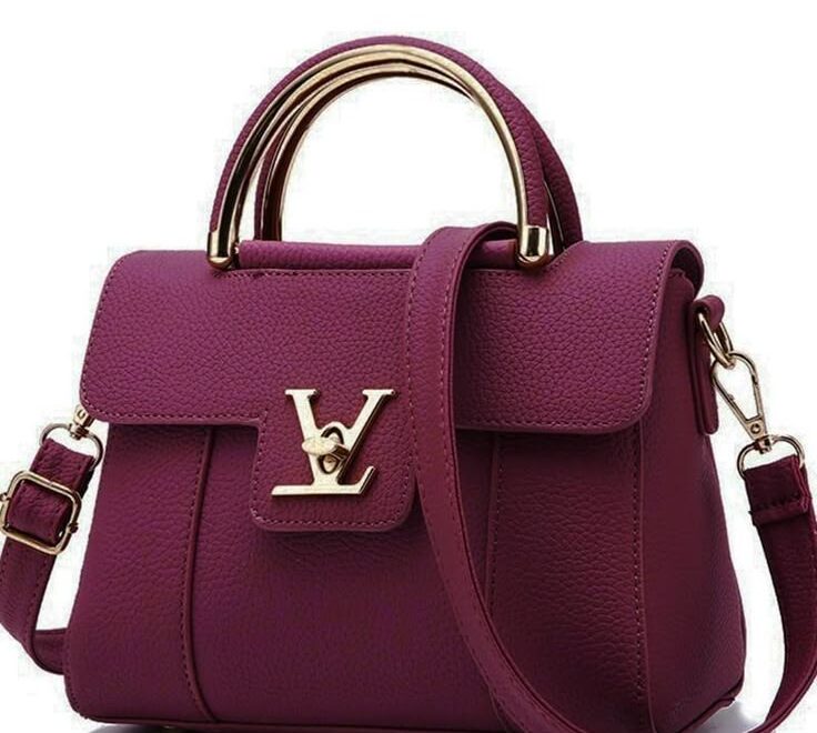 Purple Leather Shoulder Bag