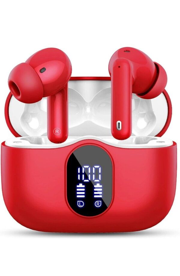 Wireless Bluetooth Earbuds – Red