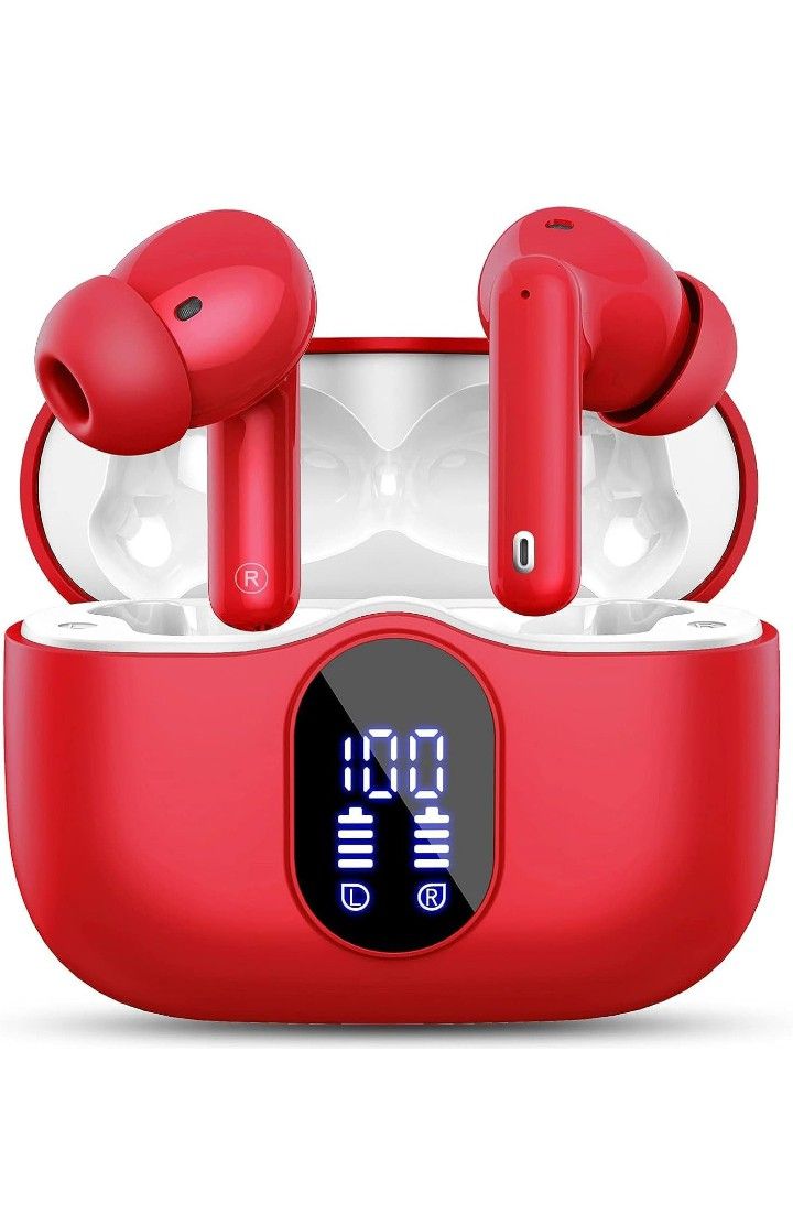 Wireless Bluetooth Earbuds – Red